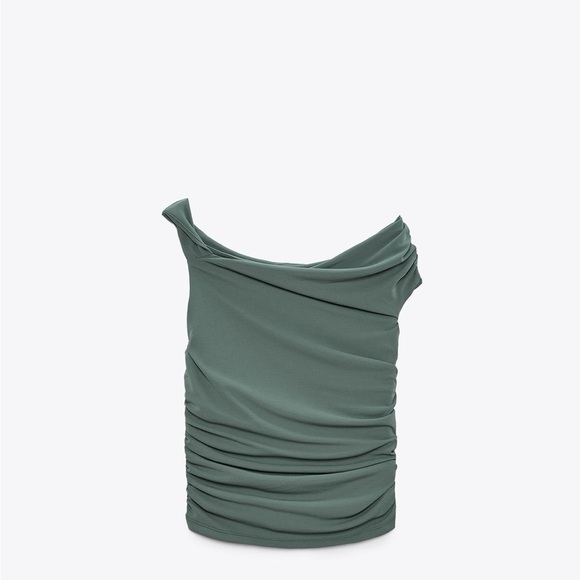 Zara Tops - Zara Green Ruched Top